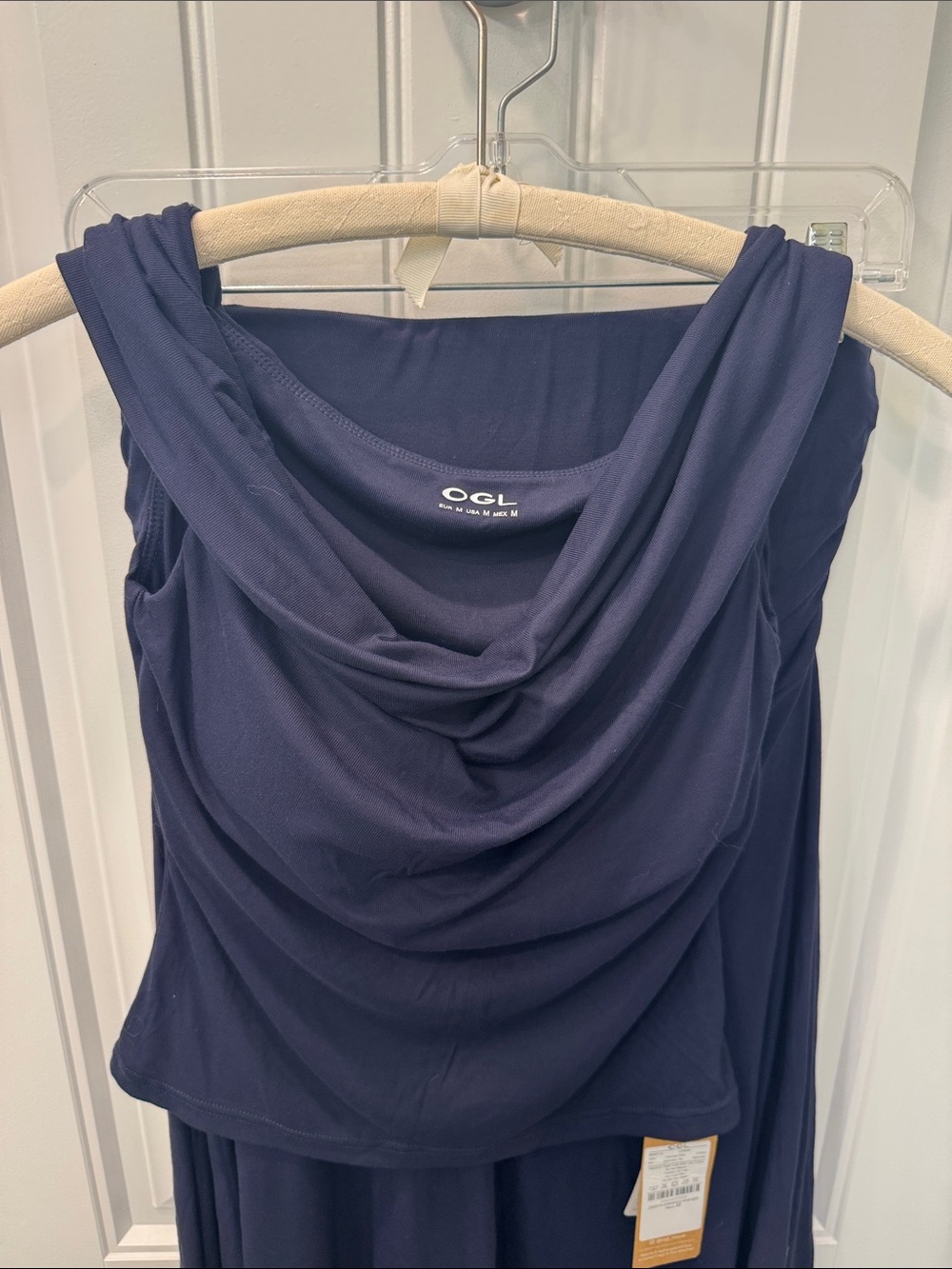OGL Navy Draped Cowl Neck Camisole Tank
